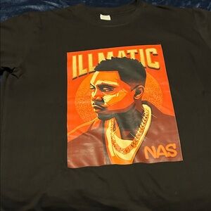 NAS Black Graphic Tee with Orange & Red NAS Artwork